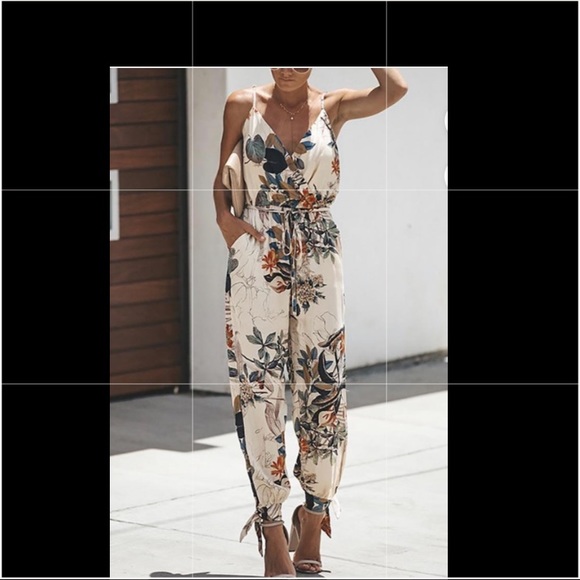 Dress Forum Other Floral Print Slit Leg Jumpsuit Poshmark